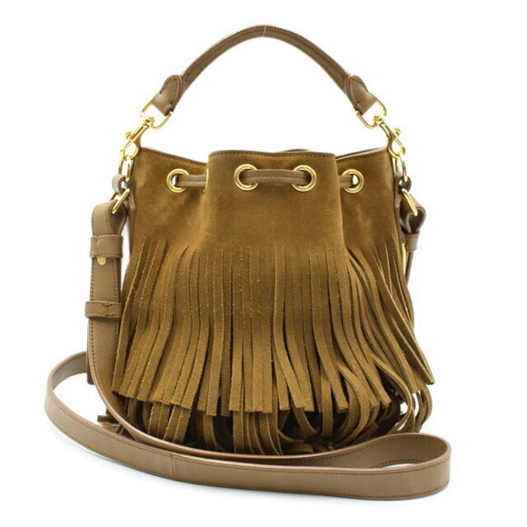 Saint Laurent Handbags - Saint Laurent Bag Suede Shoulder Brown